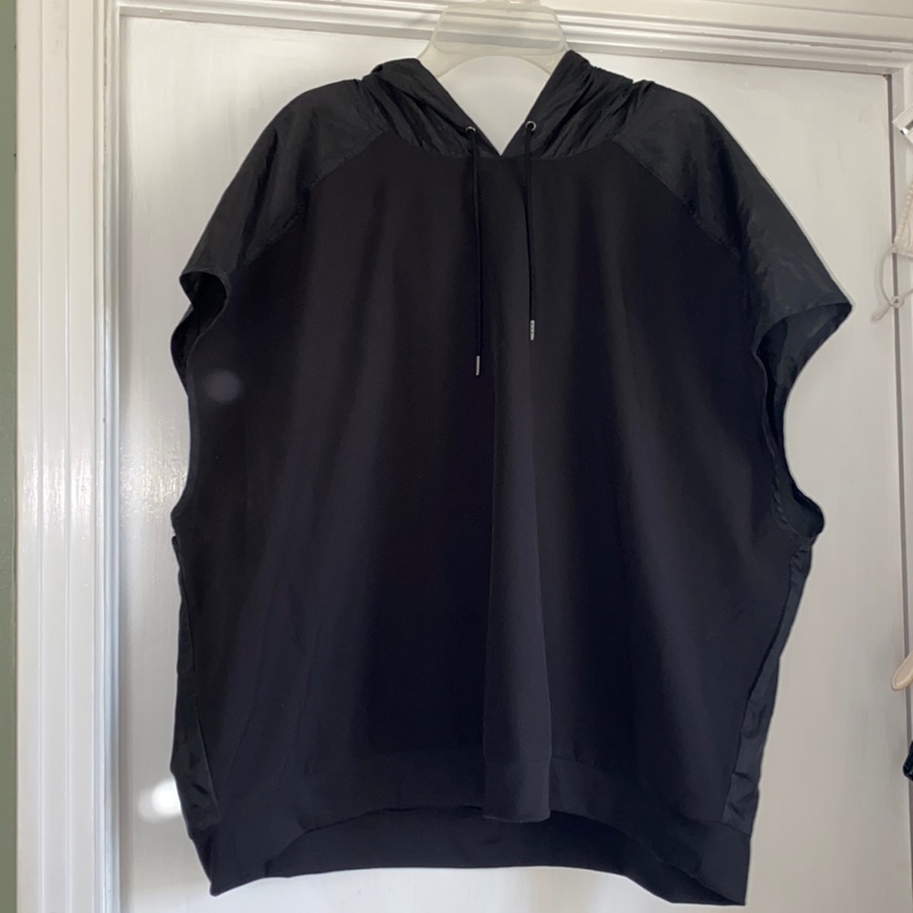 Black, sleeveless workout shirt